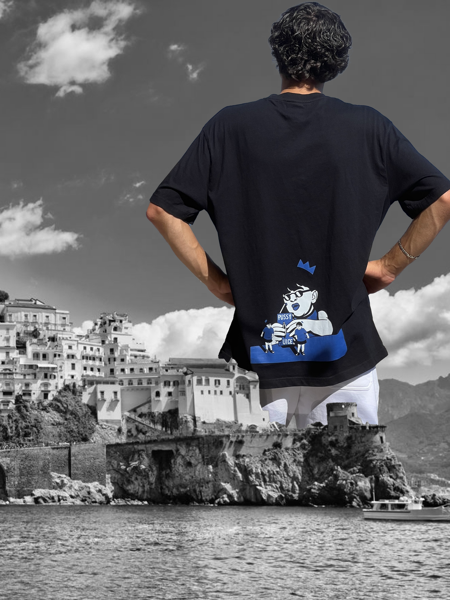 OVERSIZED COBALT BLUE PUSSY JUICE SHIRT